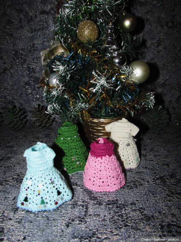 Вязаные наряды на шарнирных кукол 16 см (bjd 16 sm). Предновогодний показ "Рождественская Сказка для кукол"