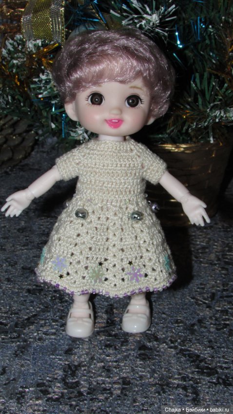 Вязаные наряды на шарнирных кукол 16 см (bjd 16 sm). Предновогодний показ "Рождественская Сказка для кукол" (фото 7)