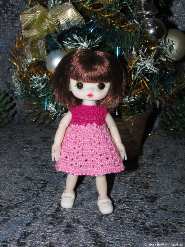 Вязаные наряды на шарнирных кукол 16 см (bjd 16 sm). Предновогодний показ "Рождественская Сказка для кукол"