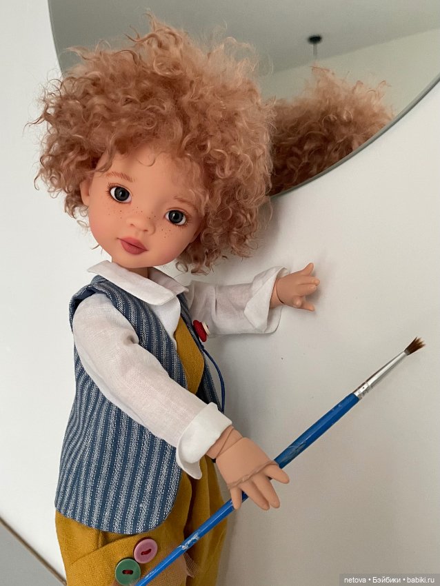 Шарнирные куклы «пуговки» - мальчики. Просто Леня:) (фото 6)