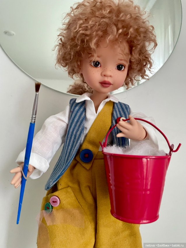 Шарнирные куклы «пуговки» - мальчики. Просто Леня:) (фото 4)