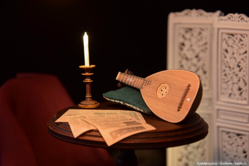 Пятихоровая ренессансная лютня в масштабе 1/12