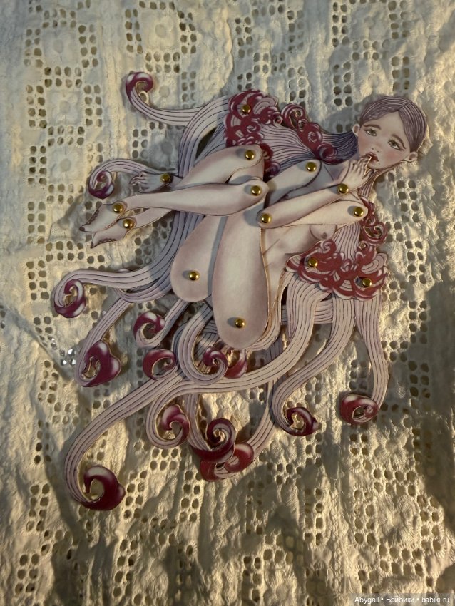 Авторская бумажная кукла Хризантема (Доллариум)