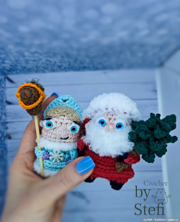 Дед Мороз и Снегурочка — Вязаные игрушки и амигуруми: крючком (фото 8)