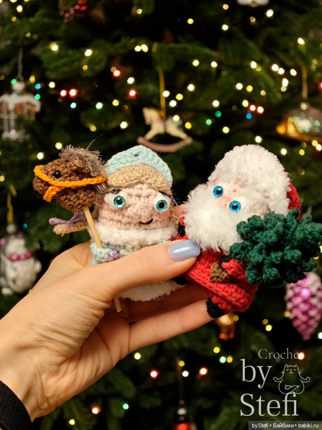 Дед Мороз и Снегурочка — Вязаные игрушки и амигуруми: крючком (фото 4)