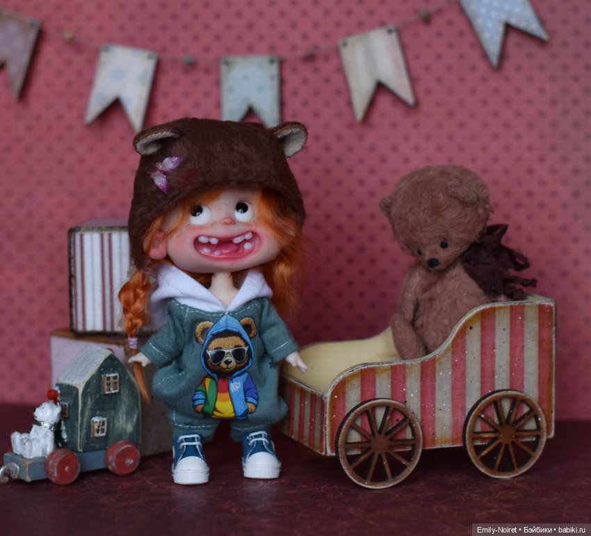 Люсенька и мишка — Домашние фото авторских кукол: личные коллекции