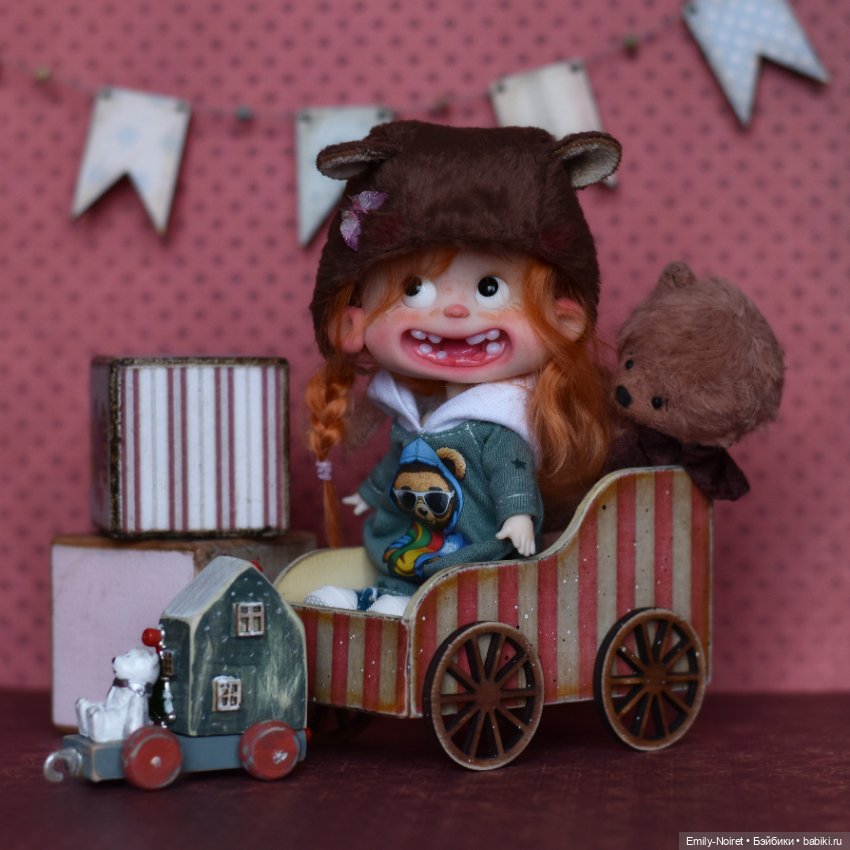 Люсенька и мишка — Домашние фото авторских кукол: личные коллекции (фото 6)