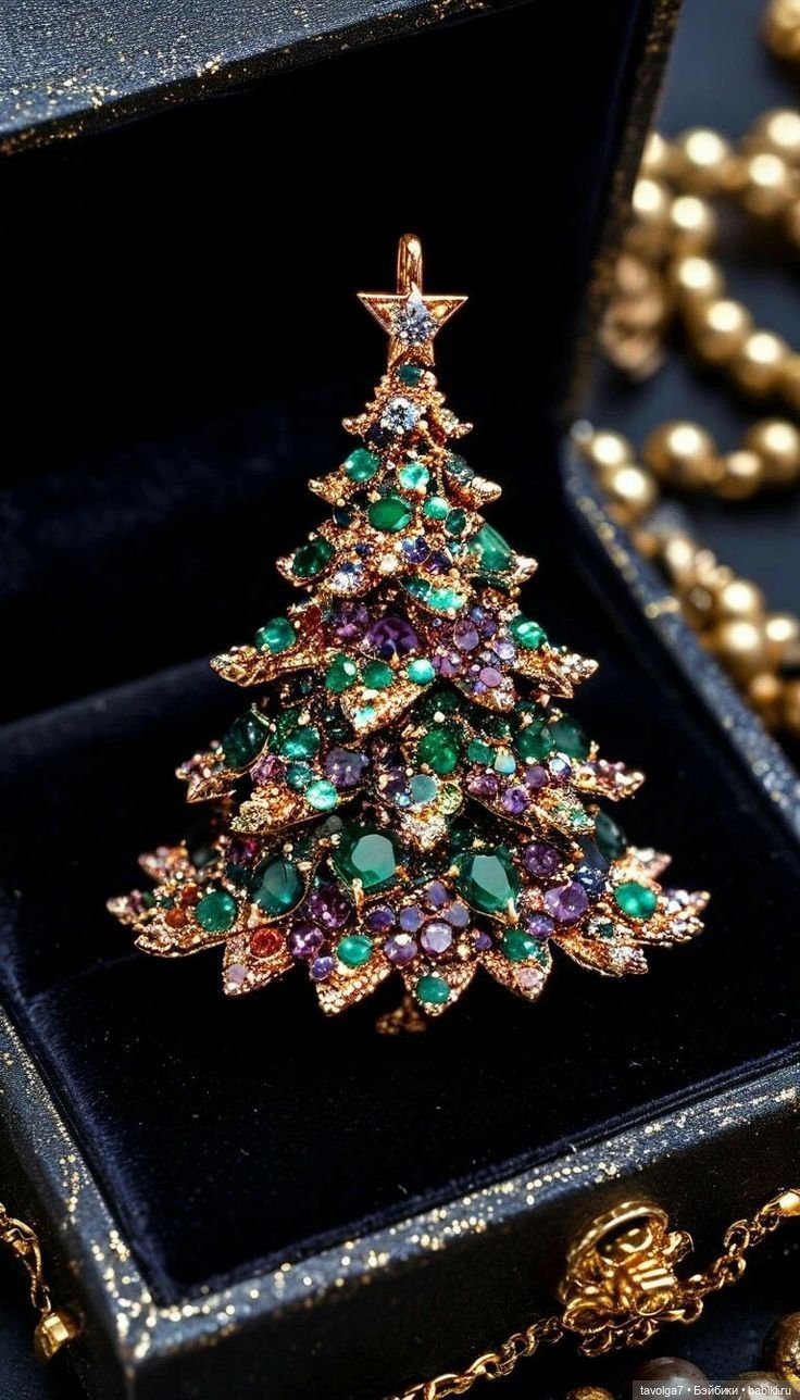(20)25 винтажных брошей в виде новогодних ёлочек (фото 2)