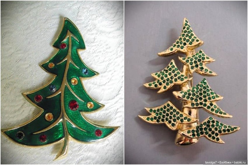 (20)25 винтажных брошей в виде новогодних ёлочек (фото 7)
