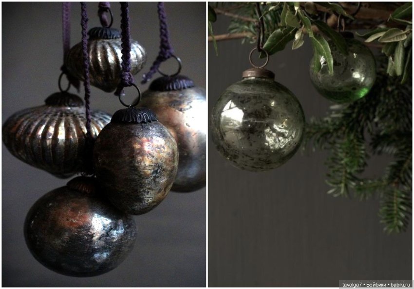 Современные винтажные ёлочные игрушки