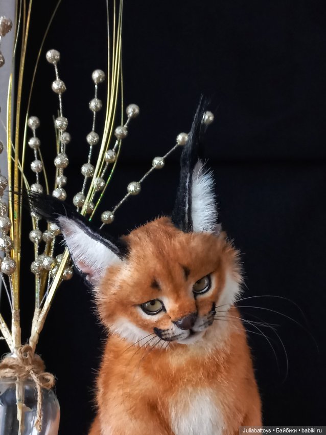 Игрушка рысь. Каракал 🧡 — Игрушки в смешанной технике (мех и глина): Арт (фото 7)