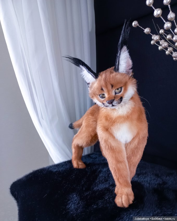 Игрушка рысь. Каракал 🧡 — Игрушки в смешанной технике (мех и глина): Арт (фото 5)