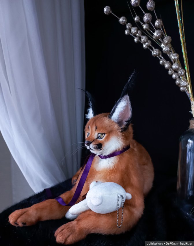 Игрушка рысь. Каракал 🧡 — Игрушки в смешанной технике (мех и глина): Арт