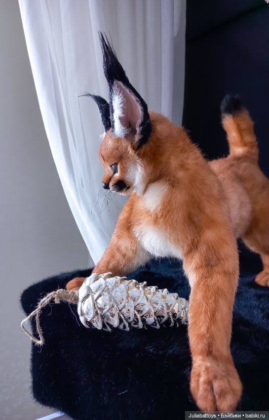 Игрушка рысь. Каракал 🧡 — Игрушки в смешанной технике (мех и глина): Арт (фото 4)