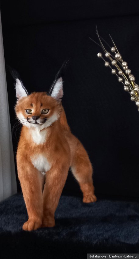 Игрушка рысь. Каракал 🧡 — Игрушки в смешанной технике (мех и глина): Арт