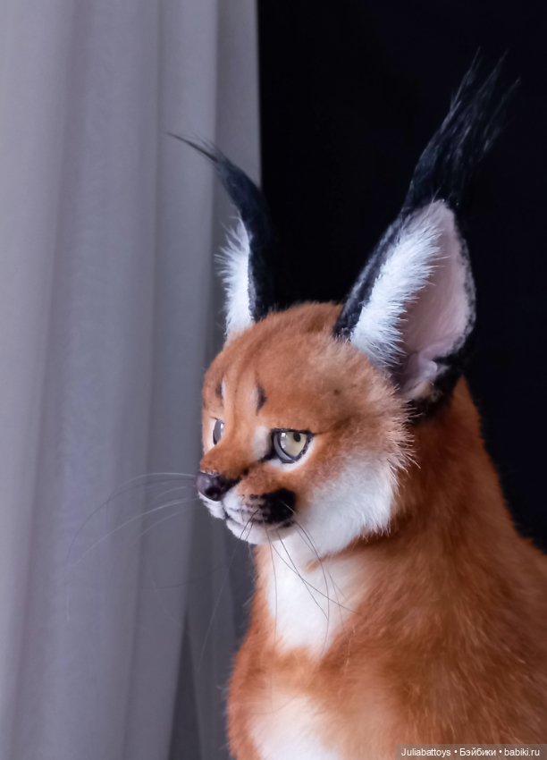 Игрушка рысь. Каракал 🧡 — Игрушки в смешанной технике (мех и глина): Арт