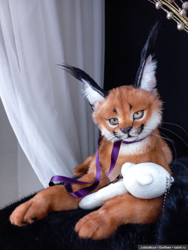 Игрушка рысь. Каракал 🧡 — Игрушки в смешанной технике (мех и глина): Арт