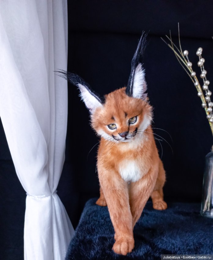 Игрушка рысь. Каракал 🧡 — Игрушки в смешанной технике (мех и глина): Арт (фото 10)