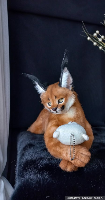 Игрушка рысь. Каракал 🧡 — Игрушки в смешанной технике (мех и глина): Арт (фото 2)