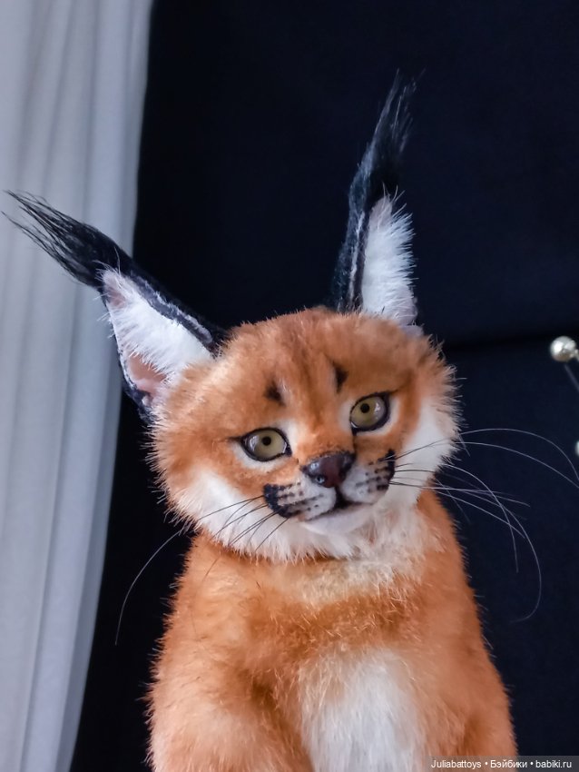 Игрушка рысь. Каракал 🧡 — Игрушки в смешанной технике (мех и глина): Арт (фото 9)