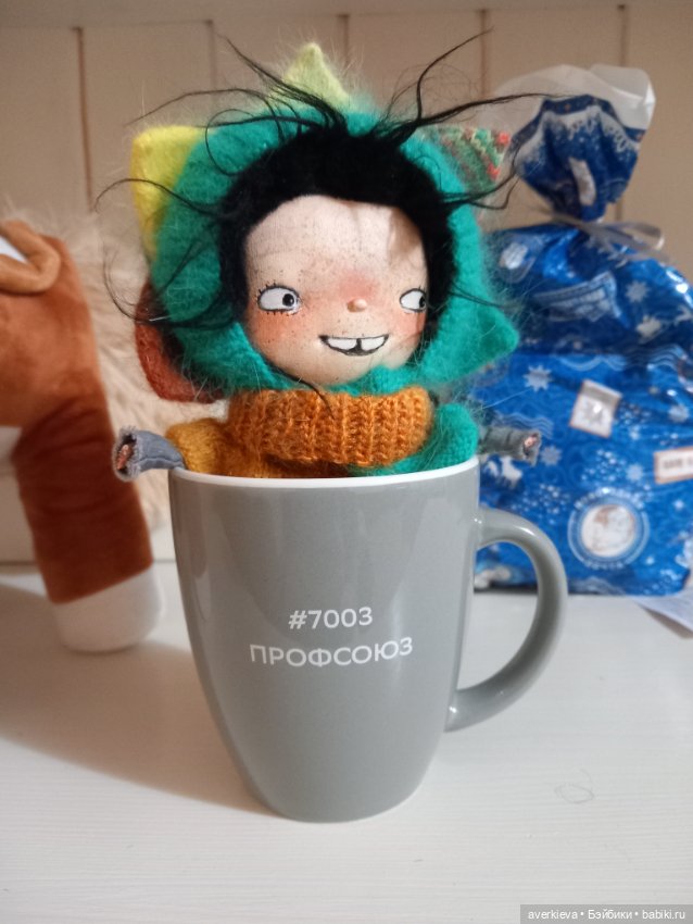 Про зайца — Текстильные игрушки и примитивы: кофейные (фото 3)