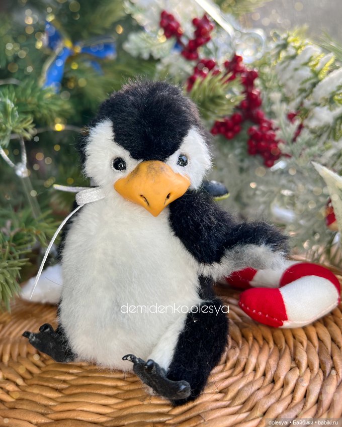 Пингвинёнок Робин 🐧 — Игрушки в смешанной технике (мех и глина): Арт (фото 3)