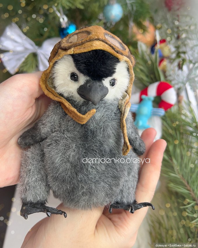 Пингвинёнок Шелдон 🐧✈️ — Игрушки в смешанной технике (мех и глина): Арт (фото 6)