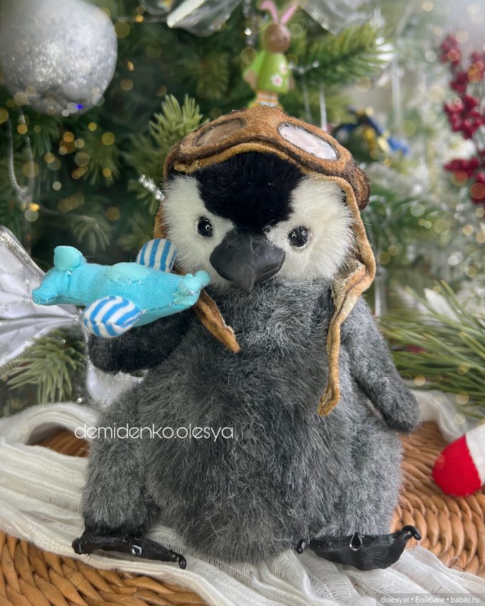 Пингвинёнок Шелдон 🐧✈️ — Игрушки в смешанной технике (мех и глина): Арт (фото 4)