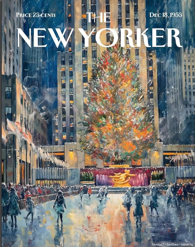 Новогодние обложки The New Yorker, винтажные броши и шарики (фото 8)