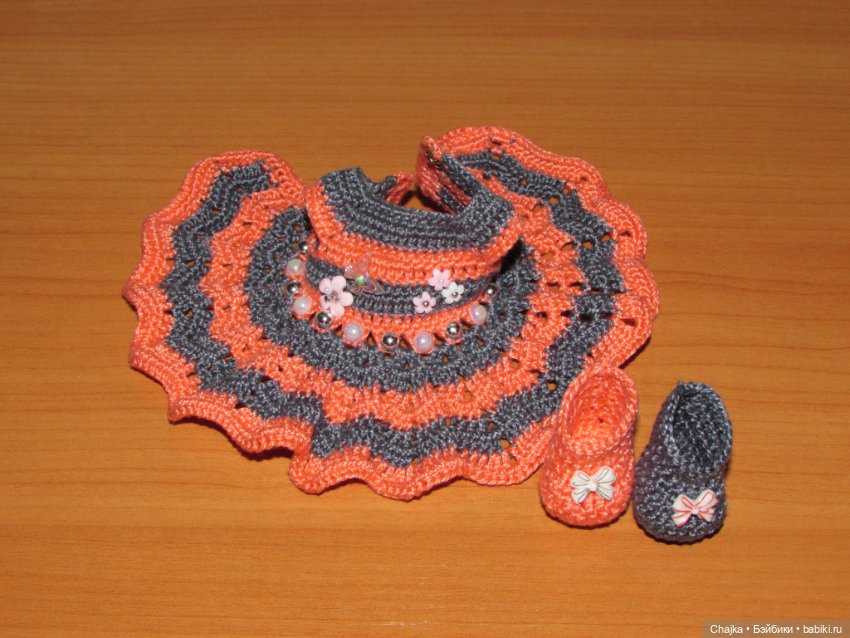 Авторский вязаный наряд\комплект с шляпой "Цветочная Фея-1" на кукол ГДР Кисс Ми \ Kiss Me