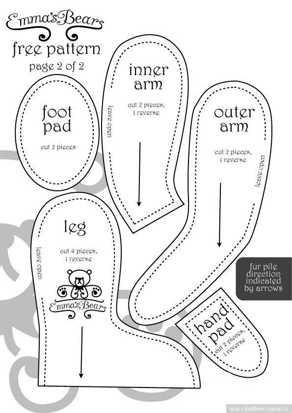 Выкройка мишки тедди от Emma's Bears (фото 8)