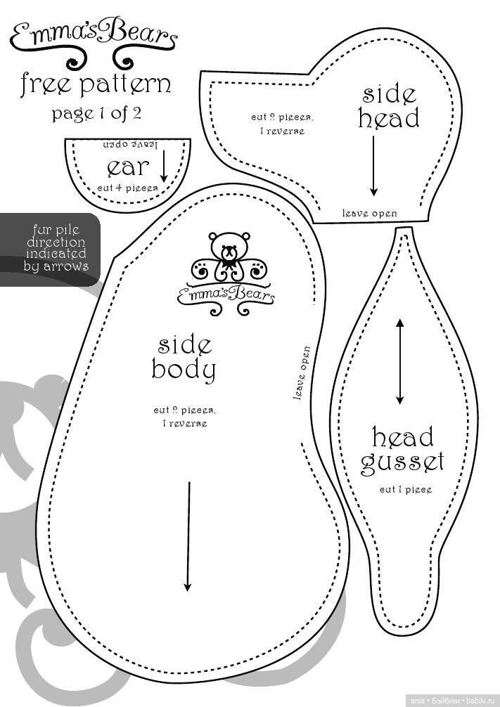 Выкройка мишки тедди от Emma's Bears (фото 7)