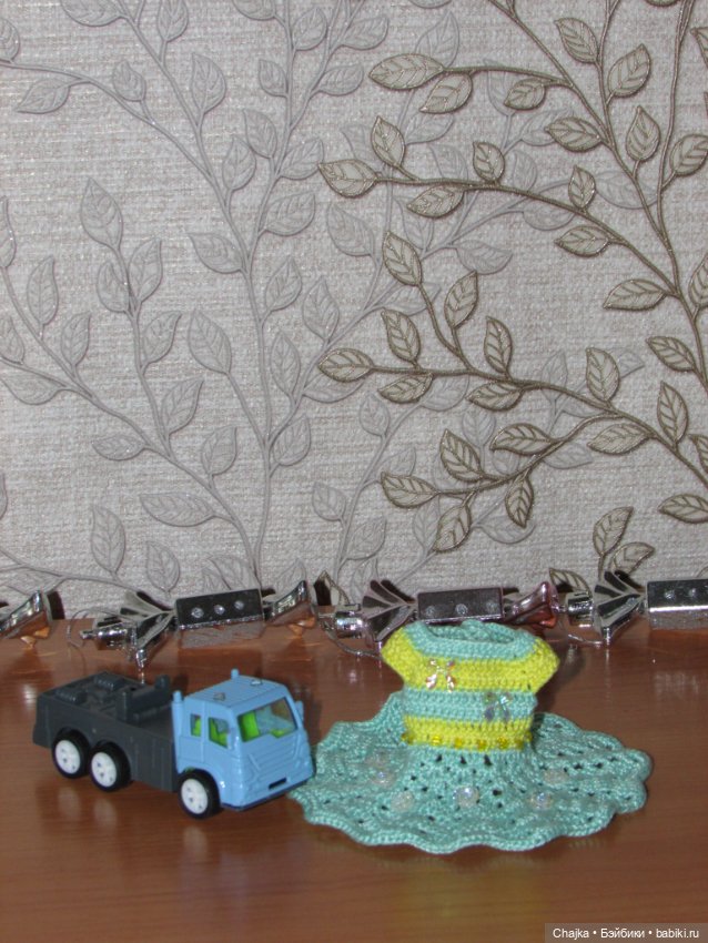 Авторский вязаный наряд\комплект с шапочкой "Цветочная Фея-4" на кукол ГДР Кисс Ми \ Kiss Me (фото 7)