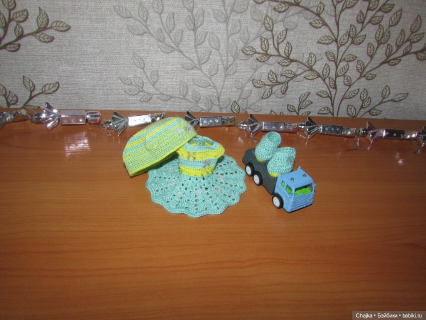 Авторский вязаный наряд\комплект с шапочкой "Цветочная Фея-4" на кукол ГДР Кисс Ми \ Kiss Me (фото 8)