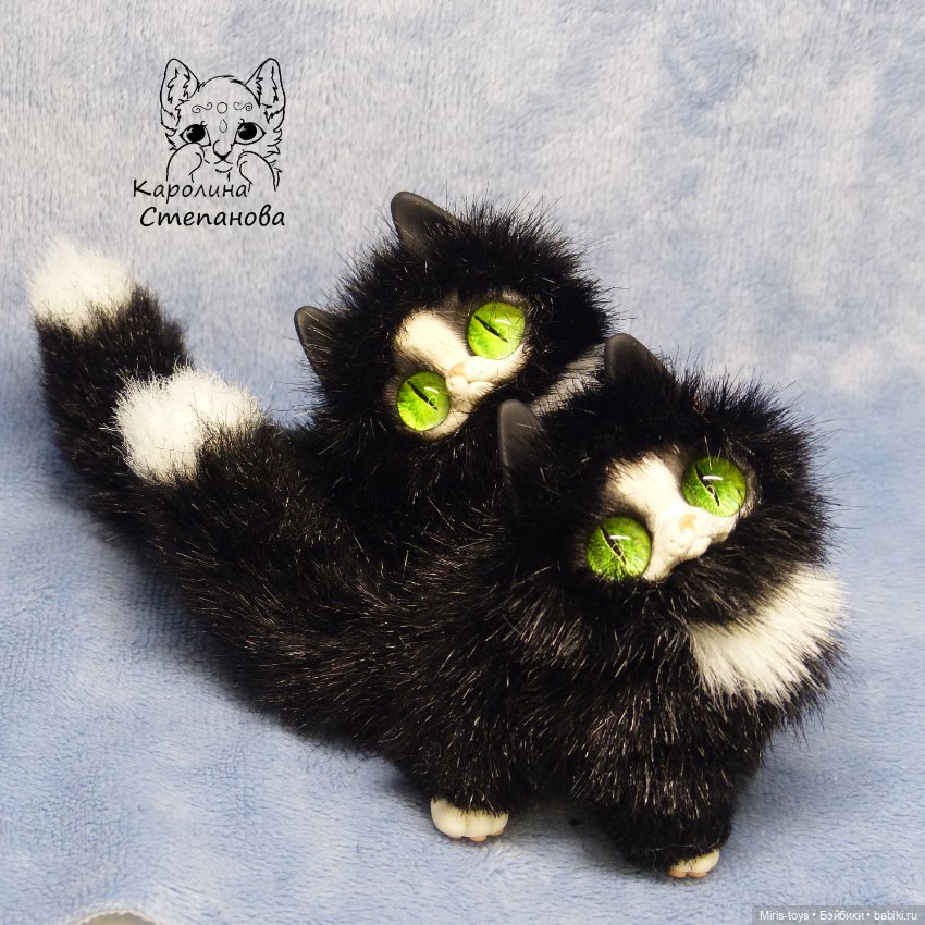 Котята Мио и Мур — Игрушки в смешанной технике (мех и глина): Арт (фото 6)