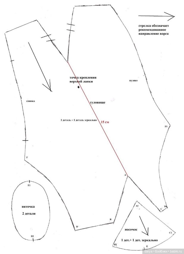 Выкройка мишки тедди - Никитка от Елены Гинтер (фото 3)