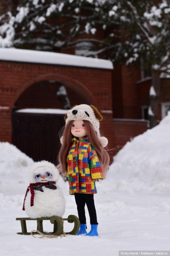 Лиза и снеговик — Куклы Landoudou и Birdie: Дизайнерский винил (фото 4)