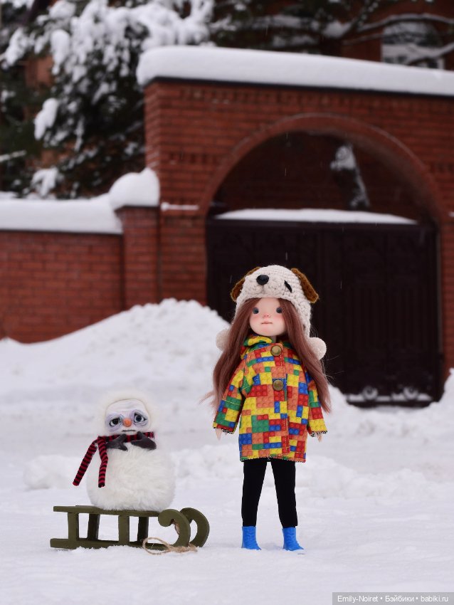Лиза и снеговик — Куклы Landoudou и Birdie: Дизайнерский винил (фото 3)