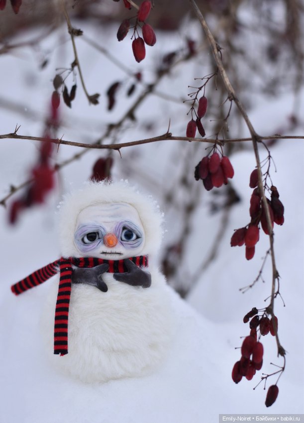 Лиза и снеговик — Куклы Landoudou и Birdie: Дизайнерский винил (фото 2)