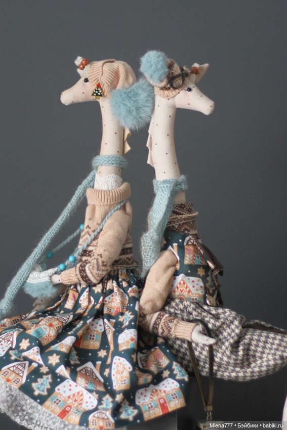 Жирафы, зимняя прогулка — Авторские текстильные куклы: Вальдорфские (фото 3)