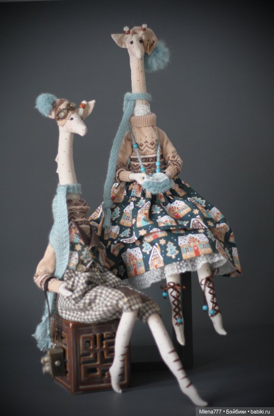 Жирафы, зимняя прогулка — Авторские текстильные куклы: Вальдорфские (фото 8)