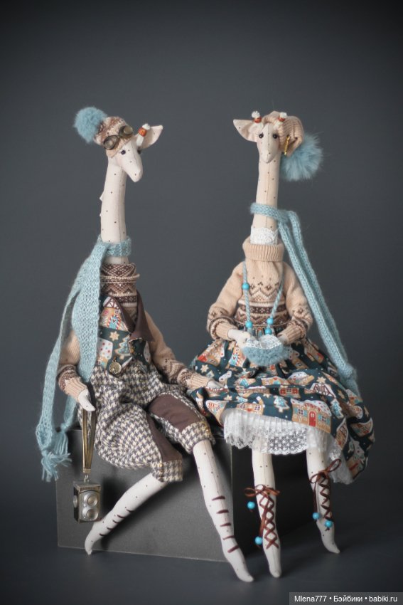 Жирафы, зимняя прогулка — Авторские текстильные куклы: Вальдорфские (фото 6)