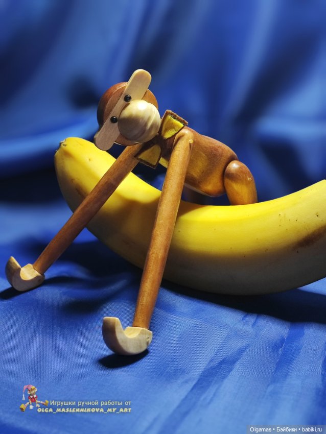 Игривая обезьянка 🐒🐒😊 — Авторские игрушки из дерева: резьба (фото 8)