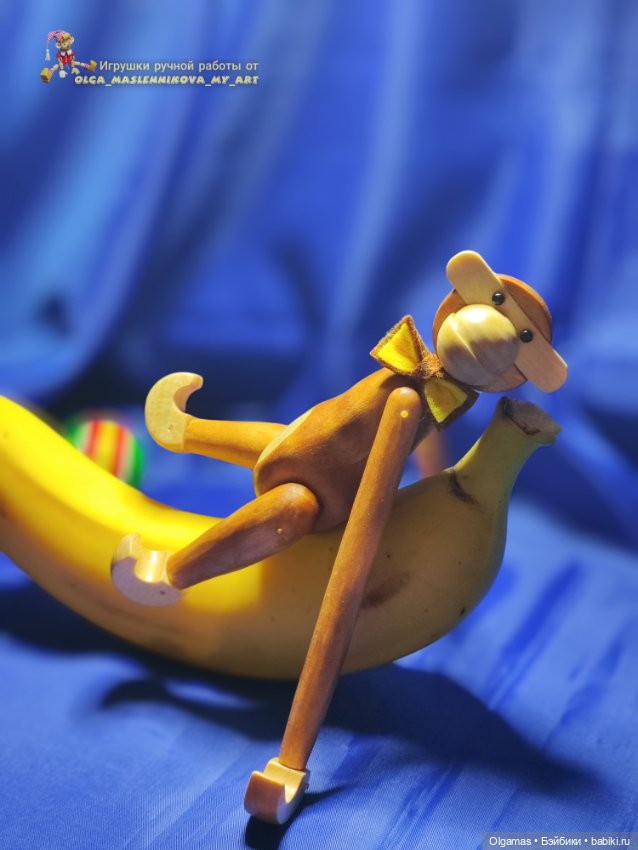 Игривая обезьянка 🐒🐒😊 — Авторские игрушки из дерева: резьба (фото 7)