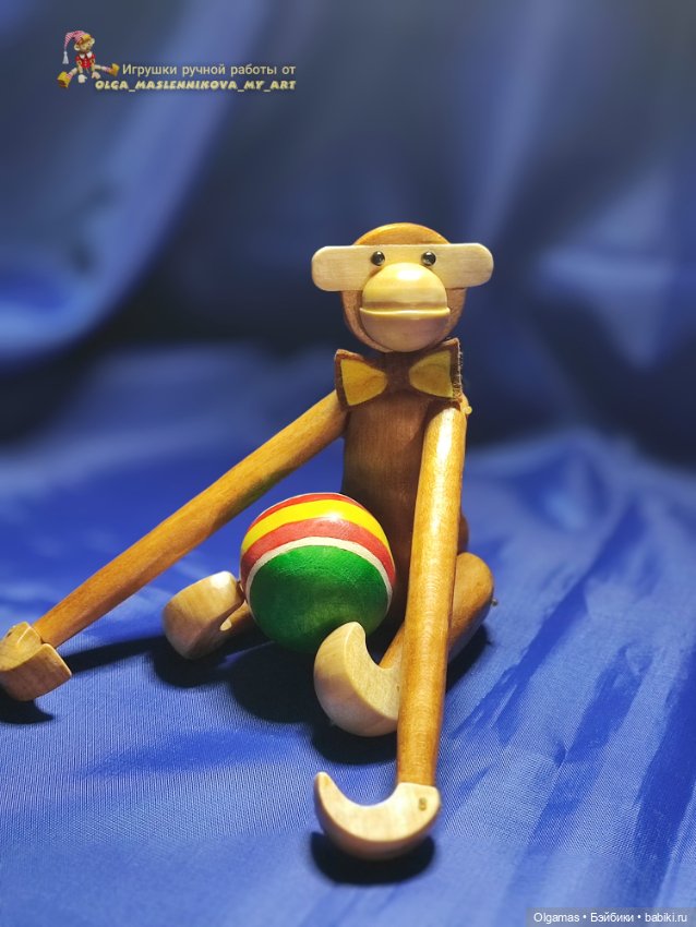 Игривая обезьянка 🐒🐒😊 — Авторские игрушки из дерева: резьба (фото 6)