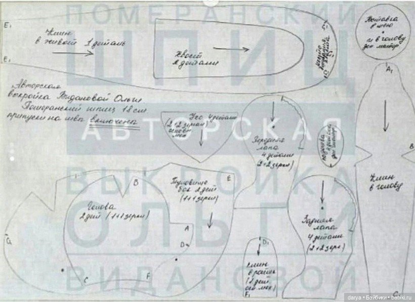 Шпиц с выкройкой — Выкройка собаки и щенка: Тедди (фото 3)