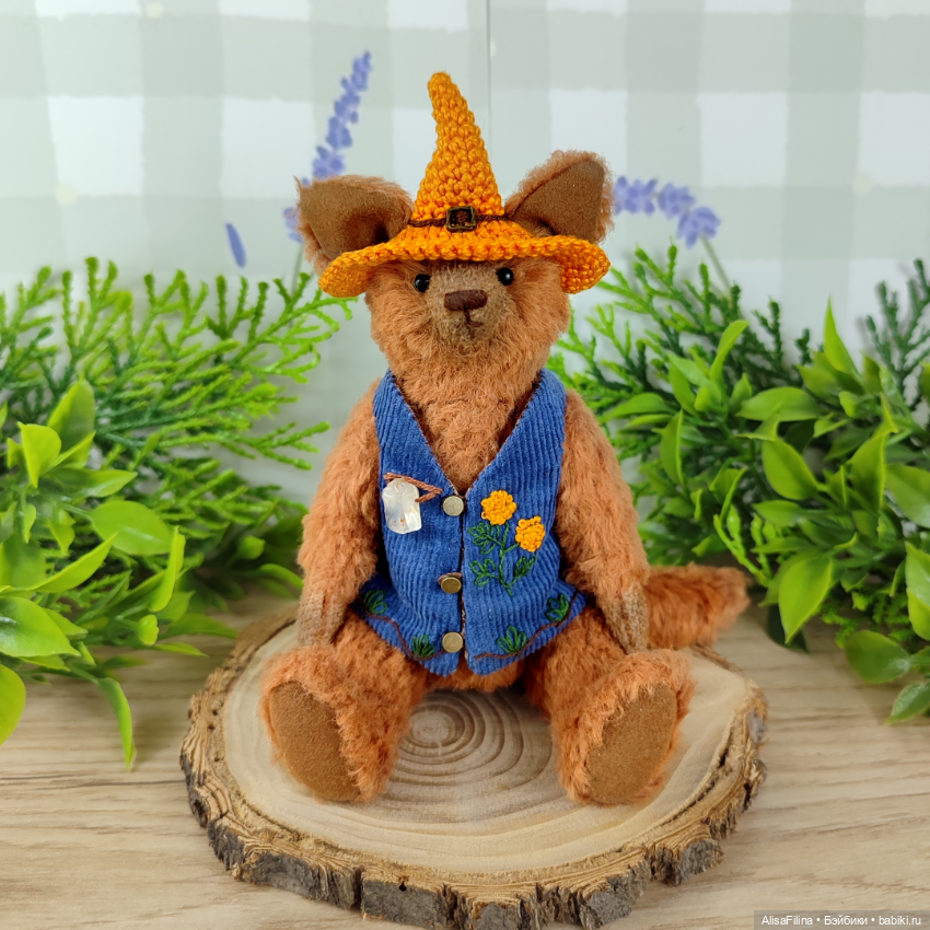 Мини Волк Тедди талисман с горным хрусталём (фото 4)