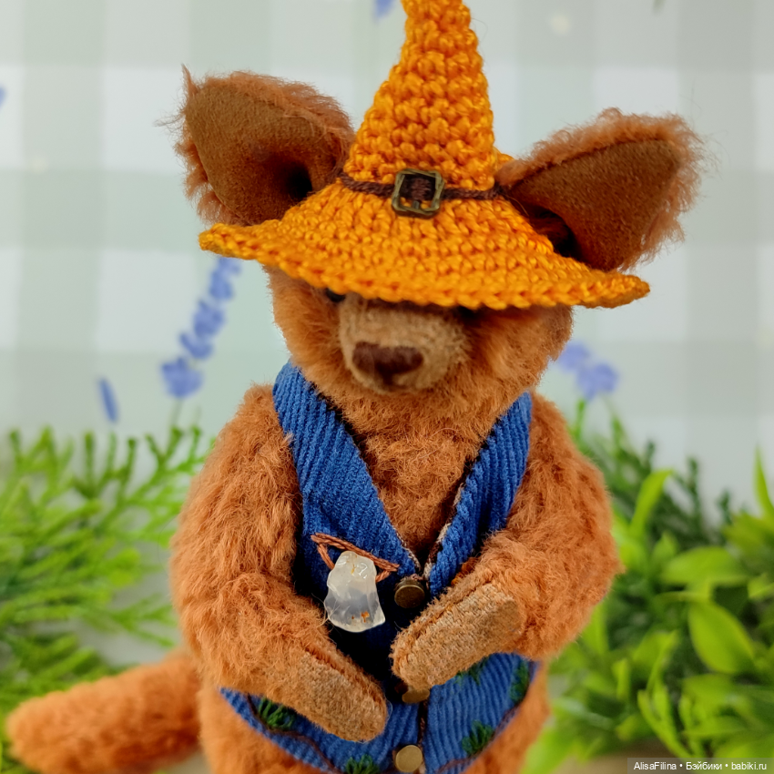 Мини Волк Тедди талисман с горным хрусталём (фото 8)