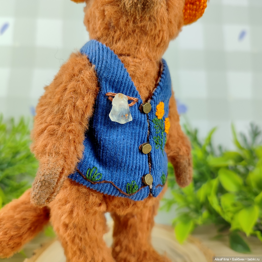 Мини Волк Тедди талисман с горным хрусталём (фото 2)