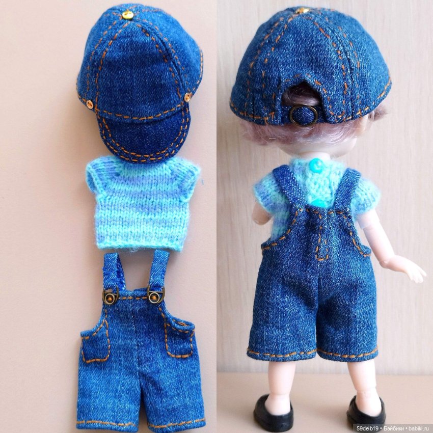 Выкройка бейсболки для кукол 15-16 см баболей (фото 3)